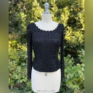 Vintage Malbe/Saks Fifth Avenue crochet and beaded top - Size 7-8